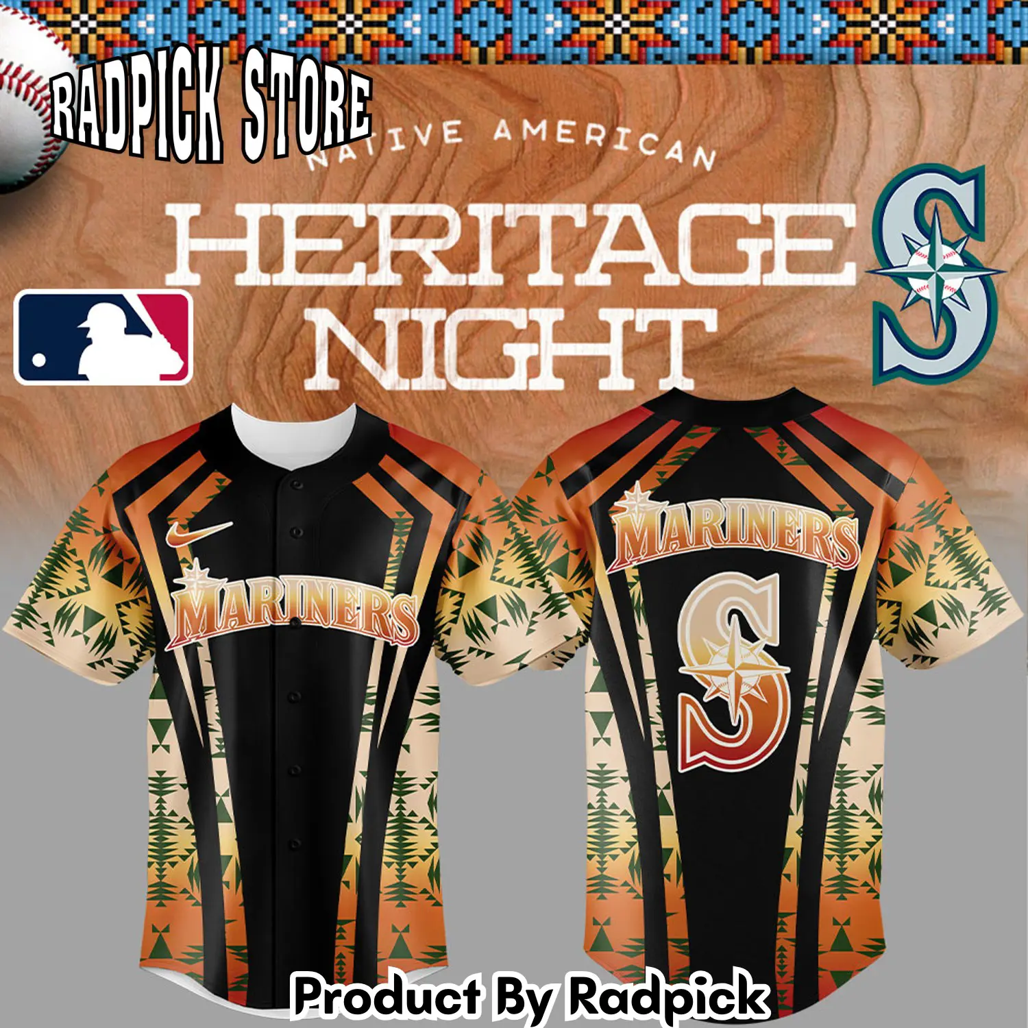 Radpick seattle mariners native american heritage combo baseball jersey rp127103